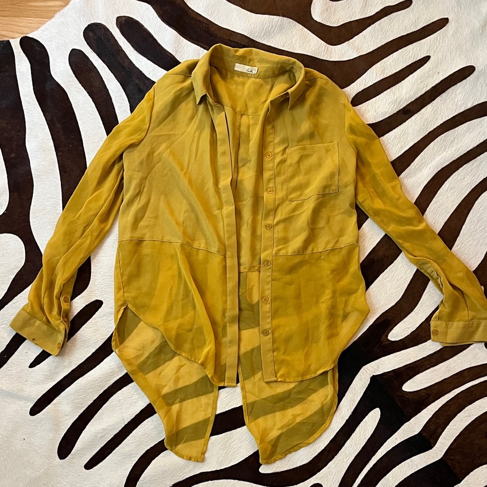 Lush Women's Mustard Button-Down Shirt